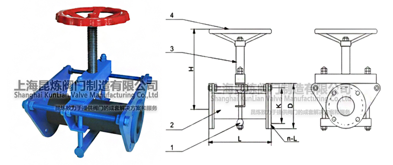 GJ41X-6手動奧襯管夾閥結構圖- 上海昆煉閥門制造有限公司 GJ41X-6手動奧襯管夾閥結構圖- 上海昆煉閥門制造有限公司
